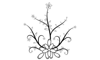 Flower coloring page on white background