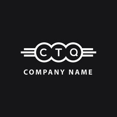 CTQ letter logo design on black background. CTQ creative circle letter logo concept. CTQ letter design. 