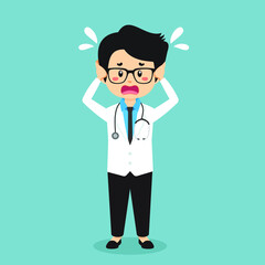 Stock Vector Confused Doctor Man