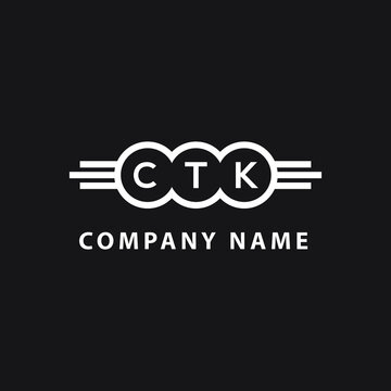 CTK letter logo design on black background. CTK  creative circle letter logo concept. CTK letter design.