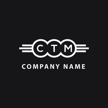 CTM letter logo design on black background. CTM  creative circle letter logo concept. CTM letter design.