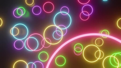 Flying through abstract neon objects. - Powered by Adobe