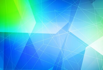 Obraz premium Light Blue, Green vector texture with triangular style.