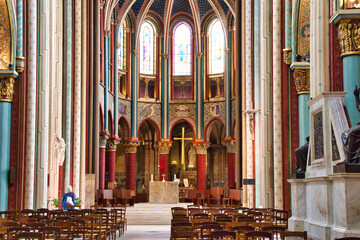 interior of the cathedral in paris