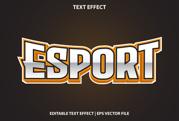 e sport text effect with orange gradient for promotion.