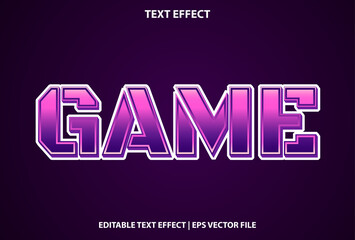 game text effect with purple gradation for promotion.