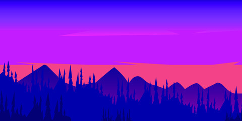 sunset over mountains background
