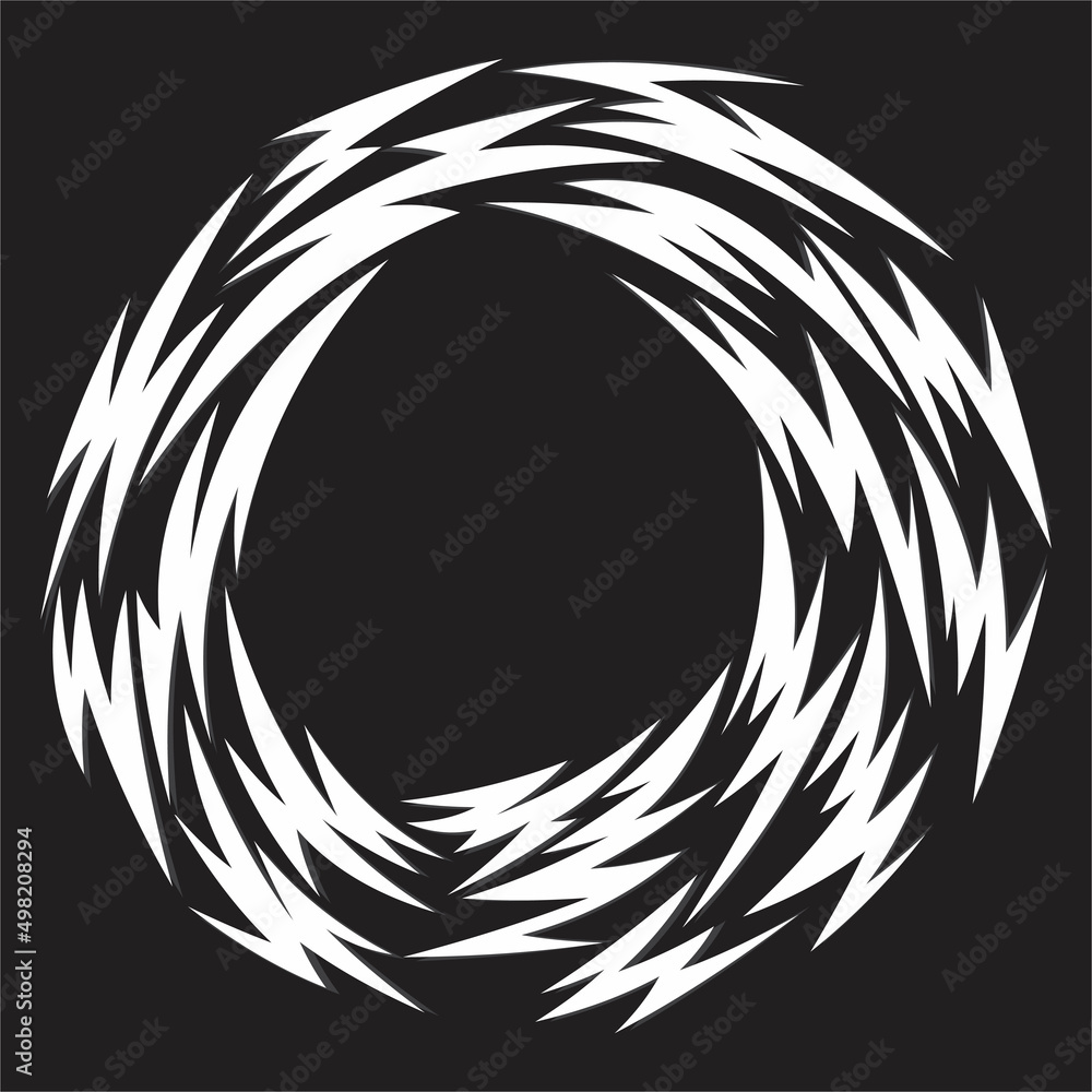 Poster abstract background with rounded various sharp, zigzag and lightning pattern