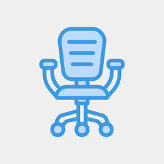 Office chair icon in blue style, use for website mobile app presentation