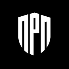 NPM letter logo design. NPM modern letter logo with black background. NPM creative  letter logo. simple and modern letter logo. vector logo modern alphabet font overlap style. Initial letters NPM 