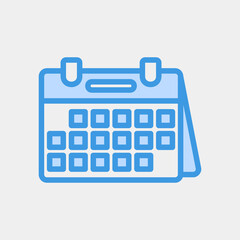 Calendar icon in blue style, use for website mobile app presentation