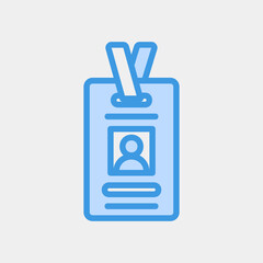 Id card icon in blue style, use for website mobile app presentation