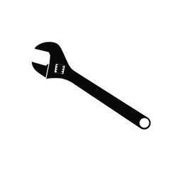 Obraz premium Adjustable wrench silhouette illustration vector black