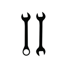 Fixed wrench silhouette illustration vector black