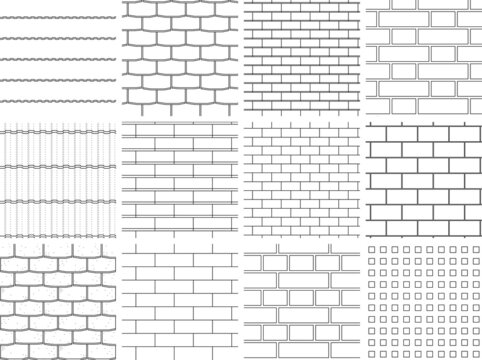 seamless pattern of architectural texture brick and roof Stock-vektor | Stock