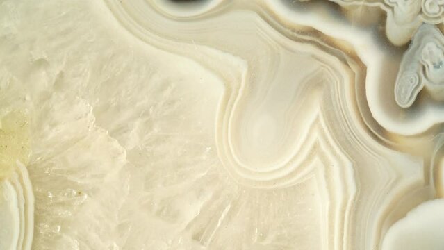 close-up of a cut of agate stone, pattern