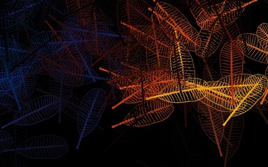 Dark Blue, Yellow vector elegant template with flowers, leaves.