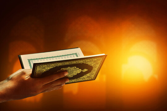 Muslim man reading holy quran