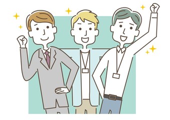男性3人組イラスト