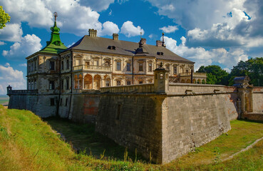 Fototapeta na wymiar Stunning view of medieval Pidhirtsi Castle, Pidhirtsi village, Lviv region, Ukraine