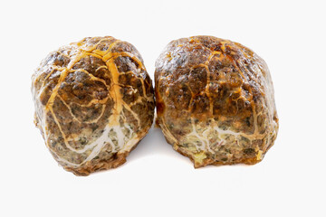 raw abomasum isolated on a white background