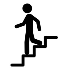 Go Down  Stairs  Sign Flat Icon Isolated On White Background