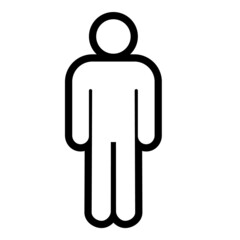 Man Toilet Sign Flat Icon Isolated On White Background