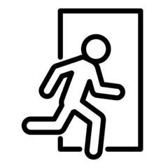 Emergency Exit Sign Flat Icon Isolated On White Background