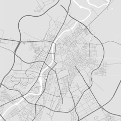 Urban city map of Valladolid. Vector poster. Black grayscale street map.