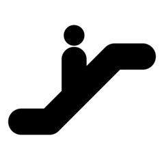 Escalator Sign Flat Icon Isolated On White Background