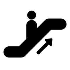 Fototapeta premium Escalator Sign Flat Icon Isolated On White Background