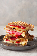 grilled salami and cheese sandwich
