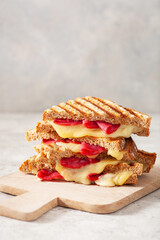 grilled salami and cheese sandwich