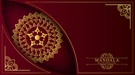 Background with golden mandalas, Round Indian pattern, Muslim pattern. Gold mandala design background. vector illustration