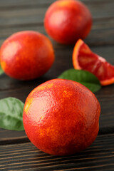 Fototapeta na wymiar Concept of citrus with red orange, close up