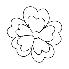 Organic Heart shape flower line art illustration for template, web, wedsite, application, presentation, Graphics design, branding, etc.