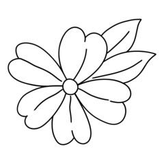 Organic Heart shape flower line art illustration for template, web, wedsite, application, presentation, Graphics design, branding, etc.