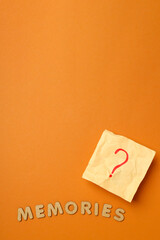 Concept of problems with memory, amnesia, space for text