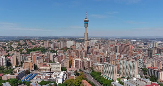 Aerial of Johannesburg, South Africa cityscape