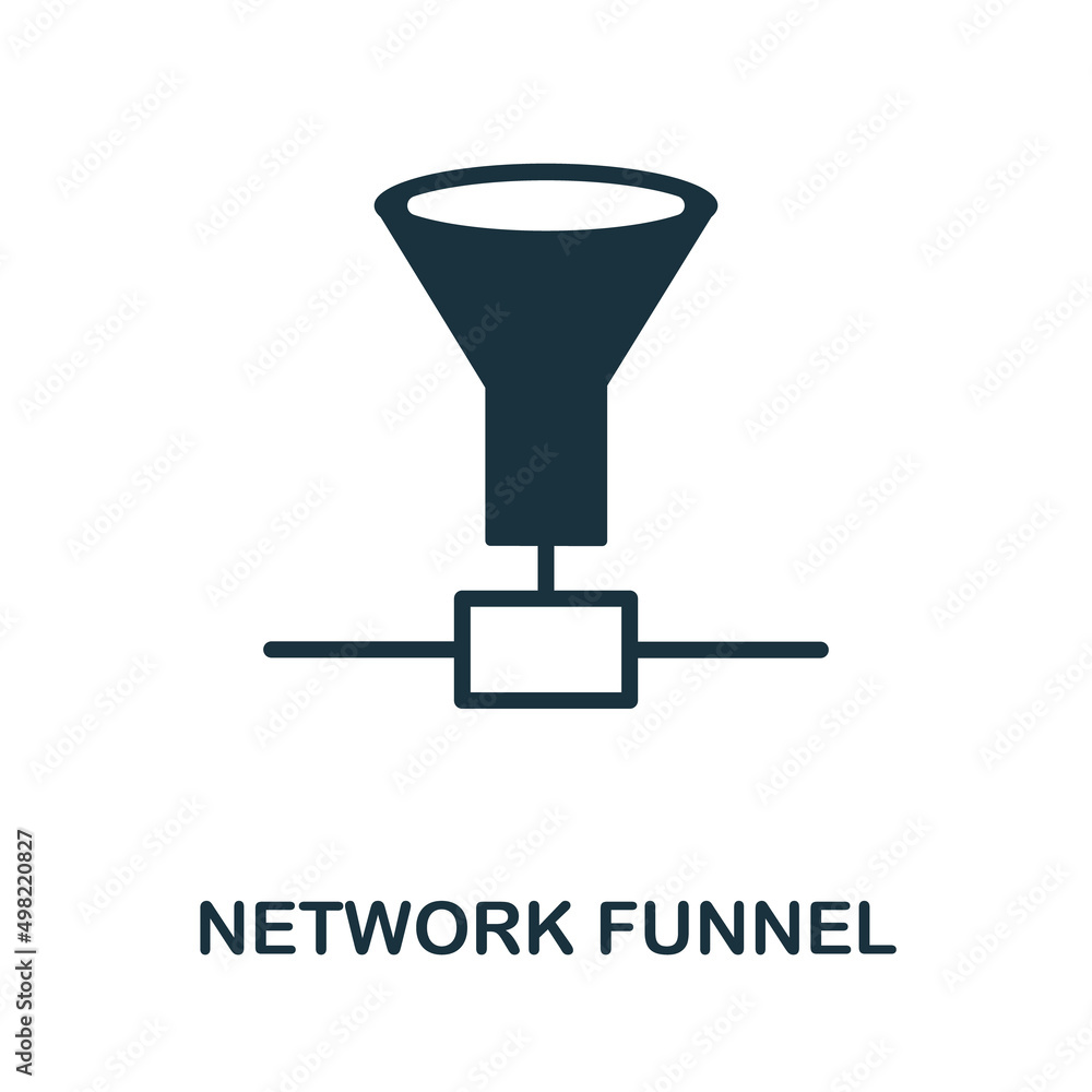 Poster network funnel flat icon. colored element sign from internet security collection. flat network funne