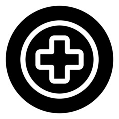 Cross Medicine Flat Icon Isolated On White Background