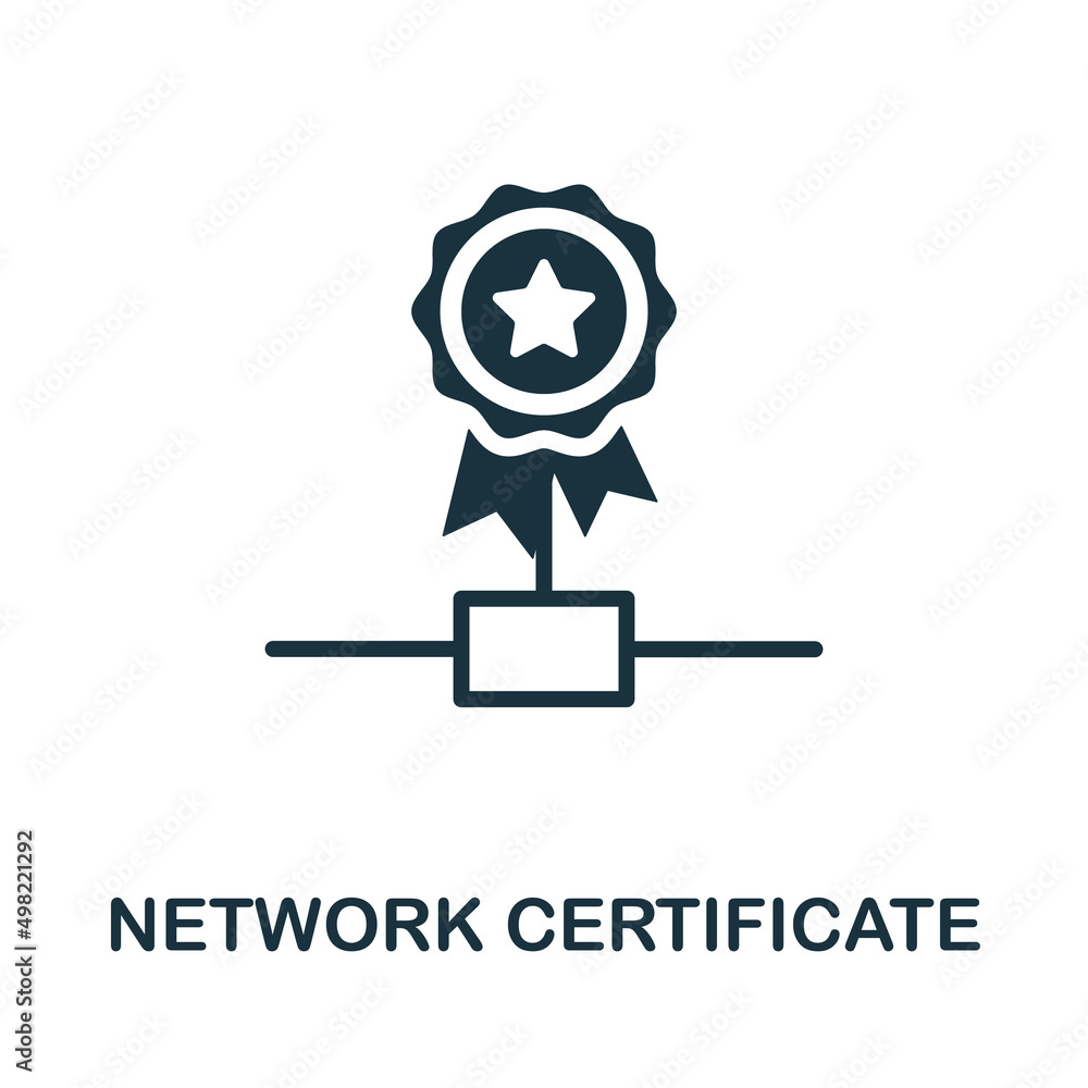 Poster network certificate flat icon. colored element sign from internet security collection. flat network 