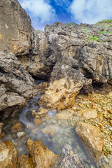 Natural Monument Complejo de Cobijeru, Beach of Cobijeru, Beach of Las Acacias, Llanes, Asturias, Spain, Europe