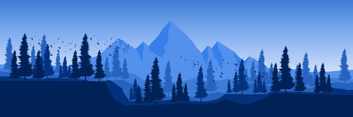 blue ice mountain landscape flat design vector illustration good for wallpaper, game art, tourism design, background template, backdrop design, and design template