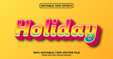 Fototapeta na wymiar Holiday text effect style
