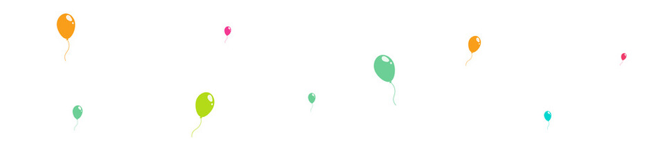 Cartoon Party Ballon Vector Panoramic White © Natallia