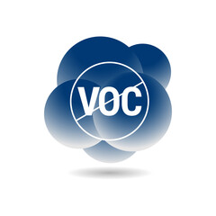 VOC - Volatile organic compounds vector badge icon - obrazy, fototapety, plakaty