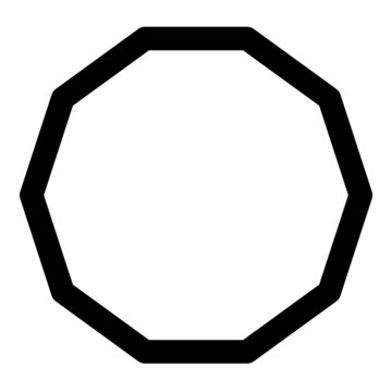 Decagon Shape Flat Icon Isolated On White Background