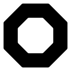 Octagon Flat Icon Isolated On White Background