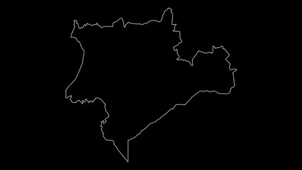 Souss-Massa region map of Morocco outline animation